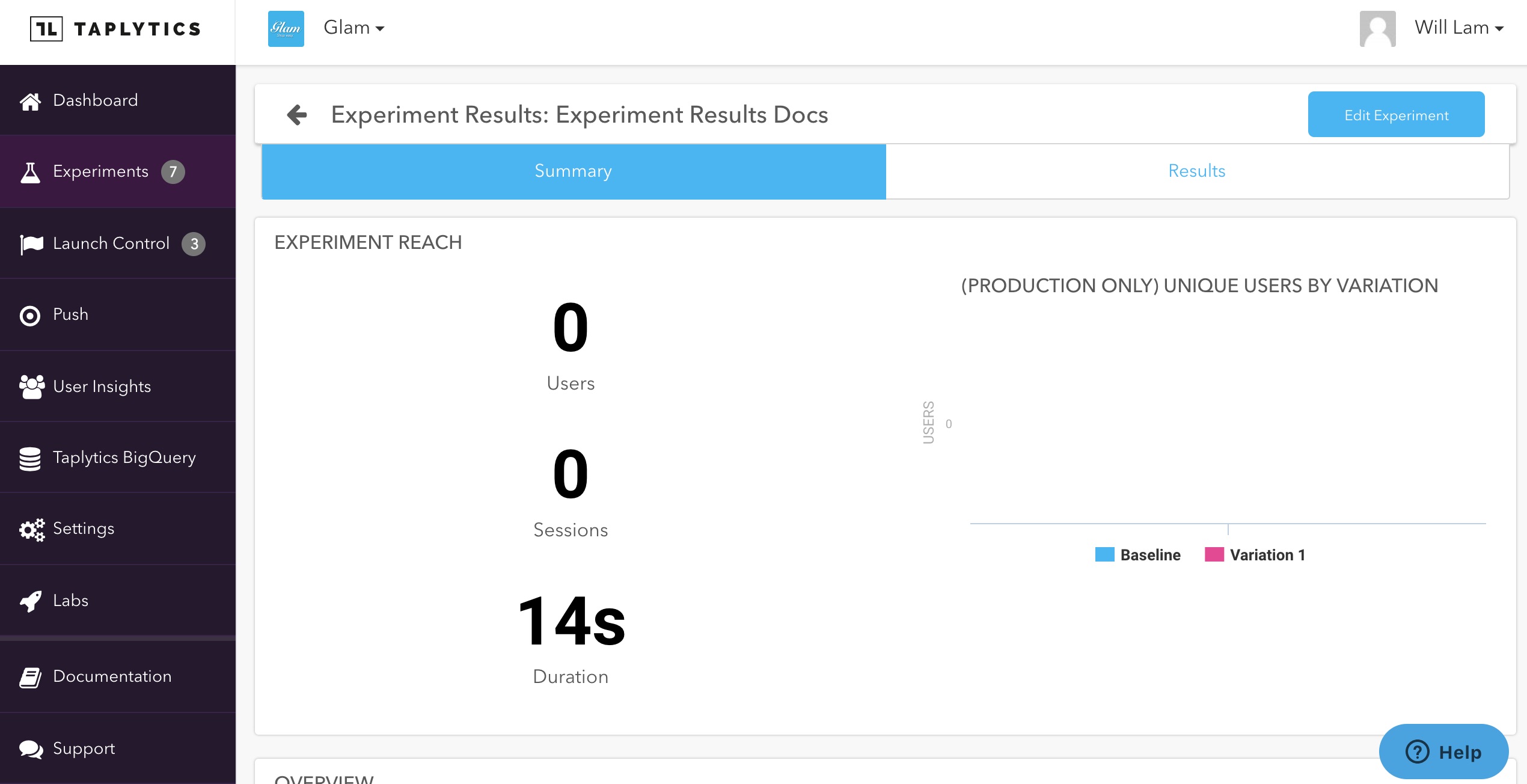 Taplytics mobile app A/B tests